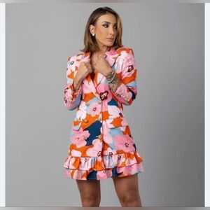 NEW Byegreis Amore Ruffle Blazer Dress